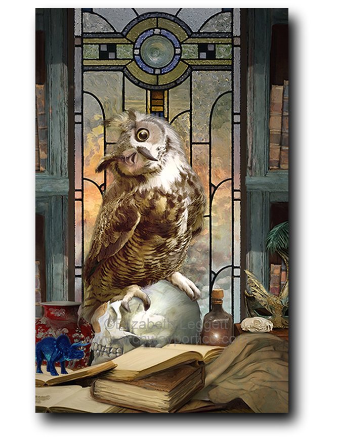Ekizabeth Leggett | Portico Arts picture of owl in library